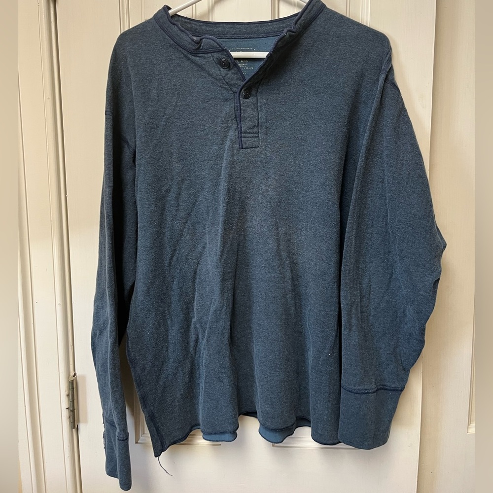 LL Bean - Men's Carefree Unshrinkable Tee, Traditional Fit, Long-Sleeve Henley